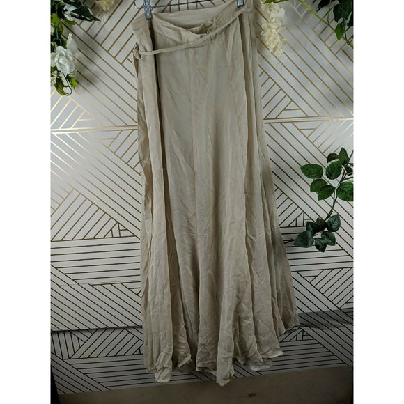 Reformation Wrap Maxi Skirt Tan Size Large Viscose - Picture 10 of 10